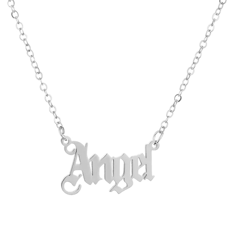 Gold Stainless Steel "Angel" and "Princess" Necklaces