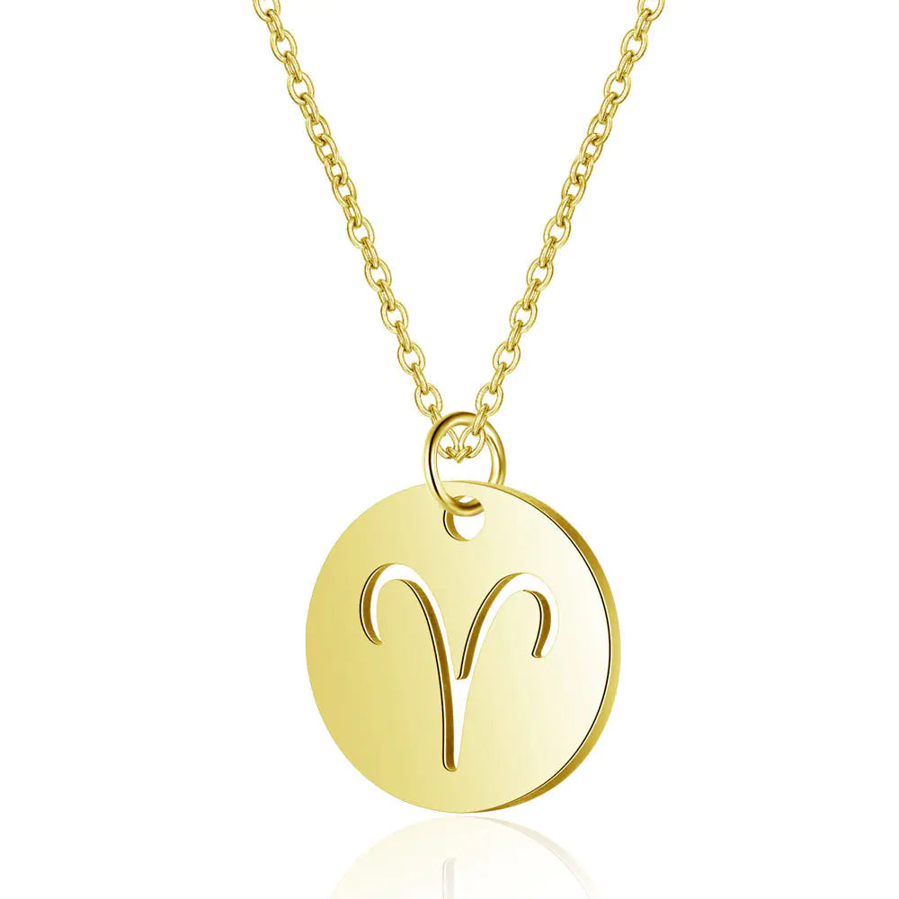 Hollow 12 Zodiac Necklaces for Women - Vintage Style